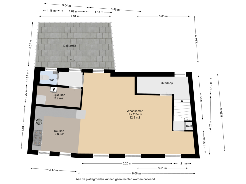 Bekijk plattegrond van 1e Verdieping van Scharnestraat 36-A