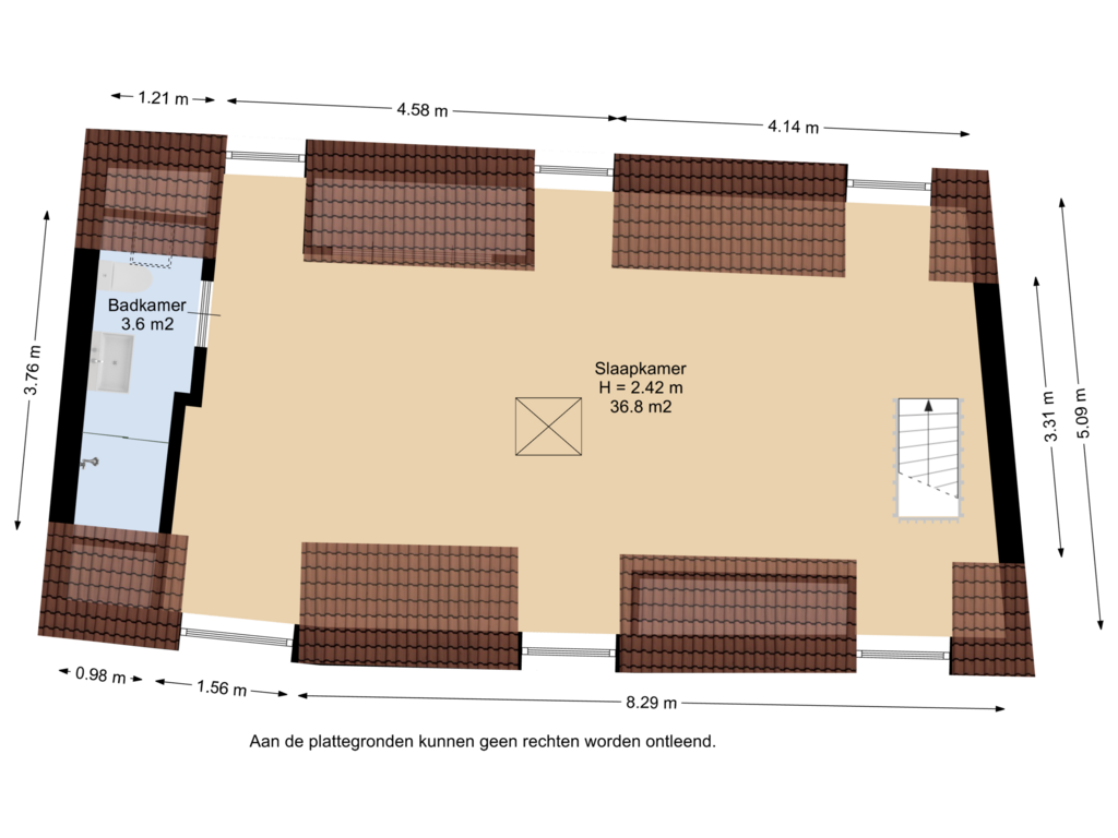 Bekijk plattegrond van 2e Verdieping van Scharnestraat 36-A