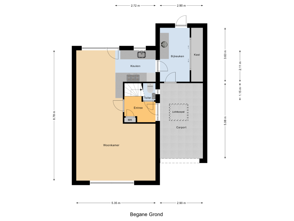 Bekijk plattegrond van Begane Grond van Jacob van Lennepdreef 11