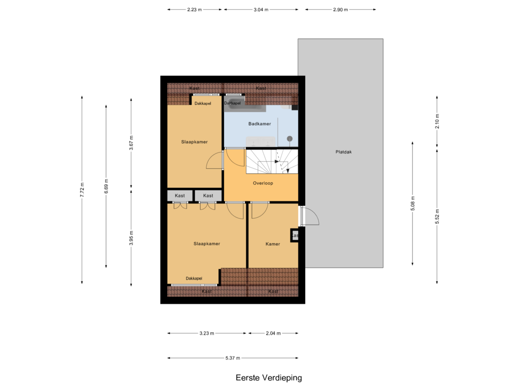 Bekijk plattegrond van Eerste Verdieping van Jacob van Lennepdreef 11