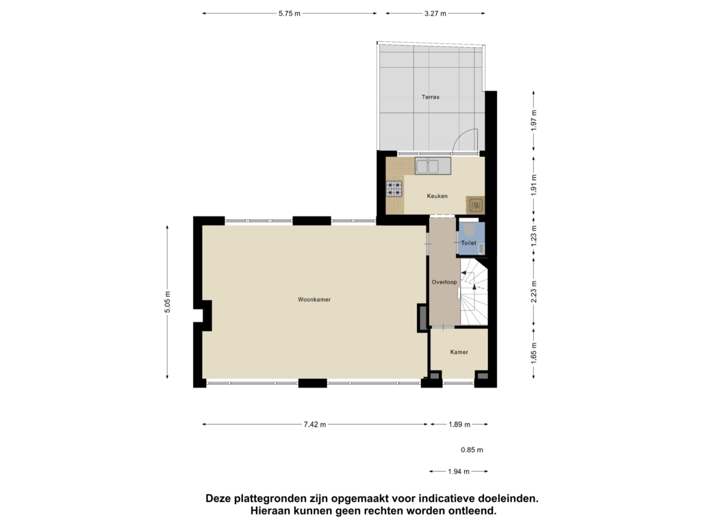 Bekijk plattegrond van Eerste Verdieping van Jan Steenstraat 3