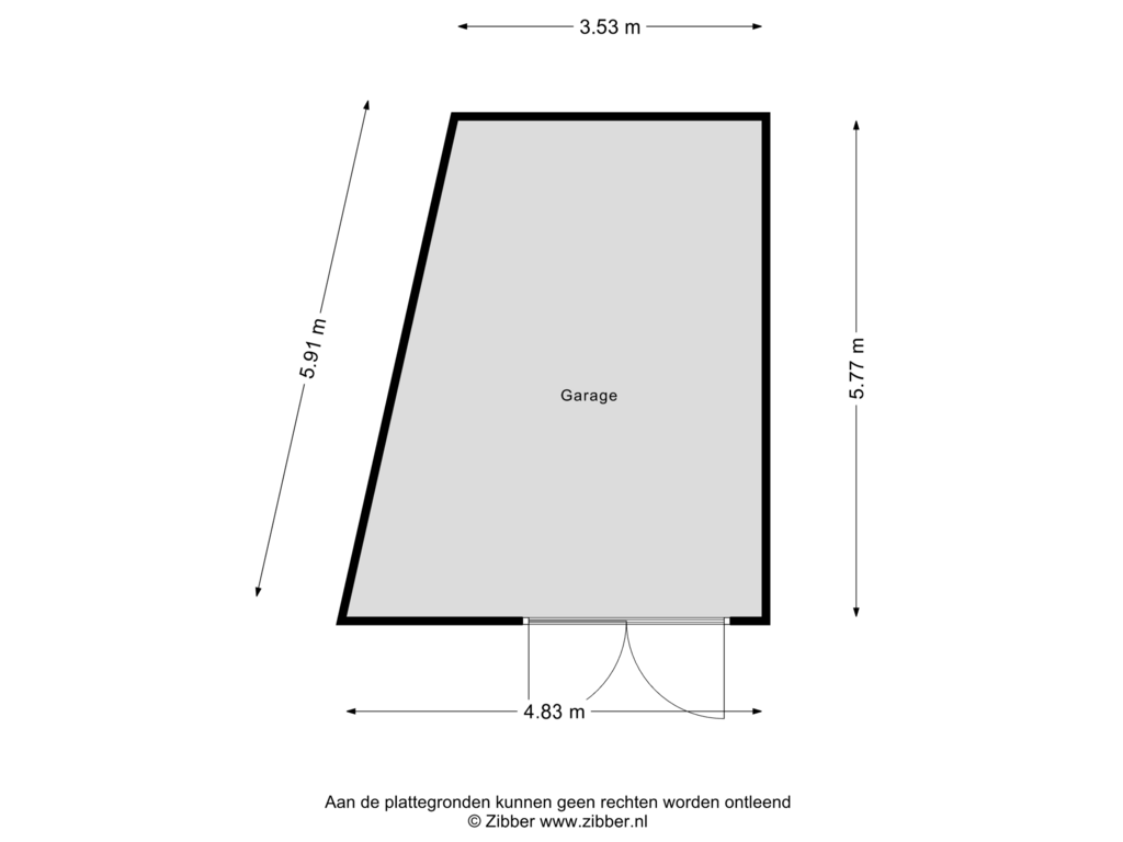 Bekijk plattegrond van Garage van Rondweg 1-C