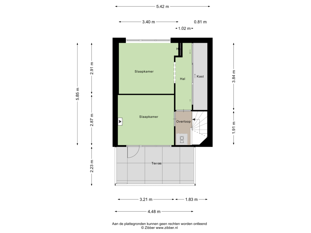 Bekijk plattegrond van Tweede Verdieping van Somervaart 14