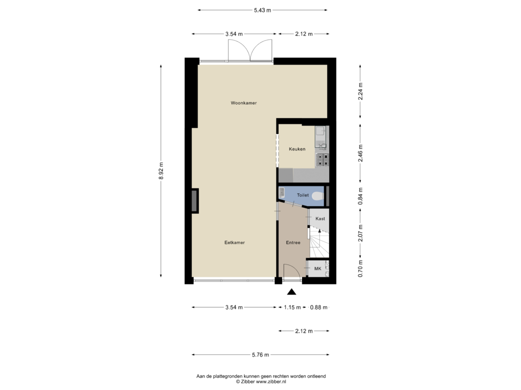 Bekijk plattegrond van Begane Grond van Veerpolderstraat 156