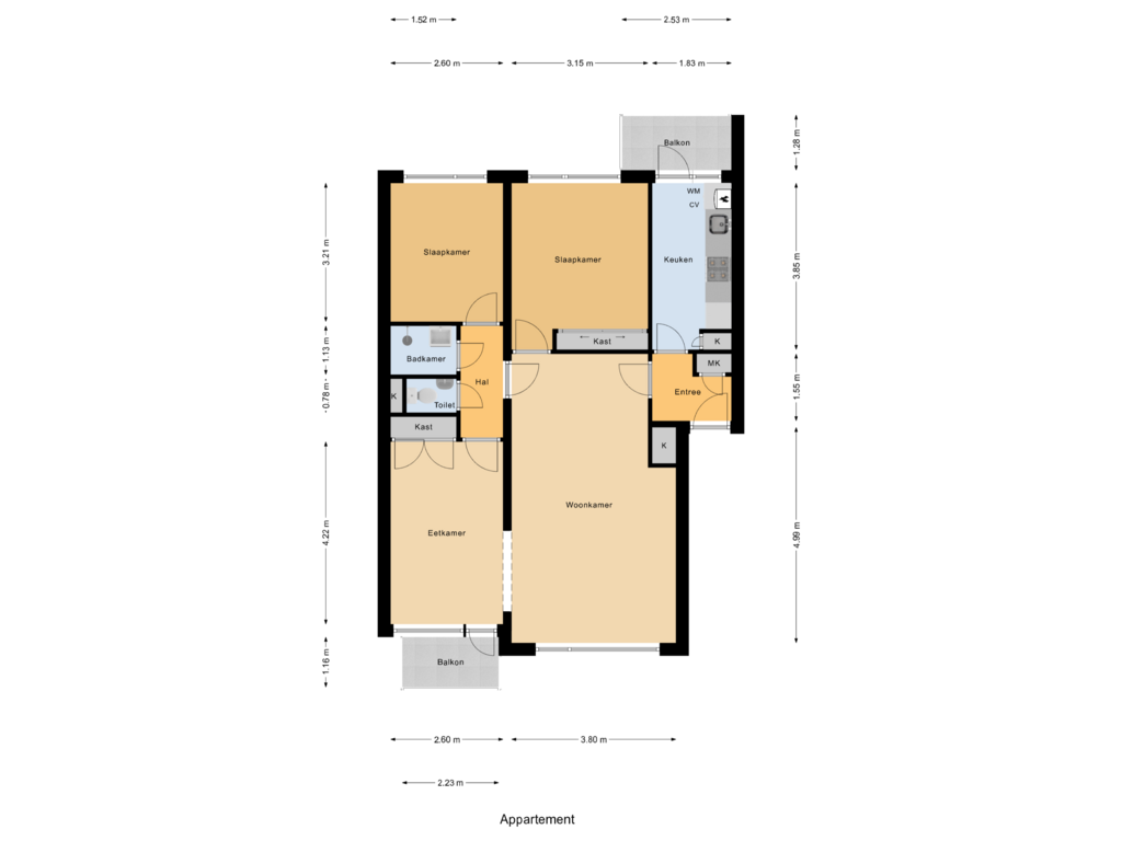 Bekijk plattegrond van Appartement van Burgemeester de Zeeuwstraat 326