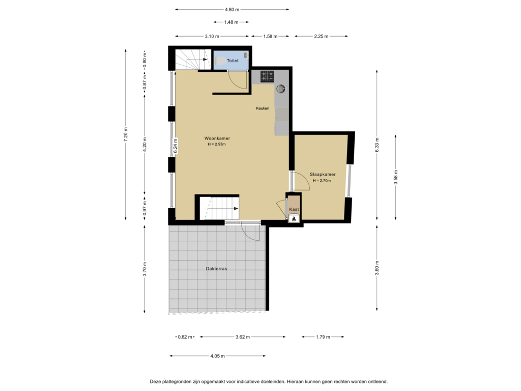 Bekijk plattegrond van 1e verdieping van Vrouwensteeg 18-A