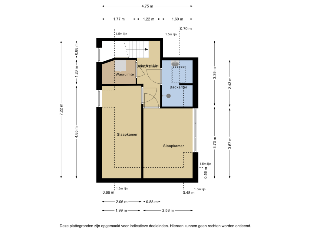 Bekijk plattegrond van 2e verdieping van Vrouwensteeg 18-A