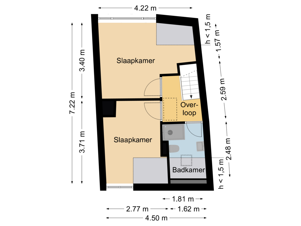 Bekijk plattegrond van Verdieping van Molenstraat 2