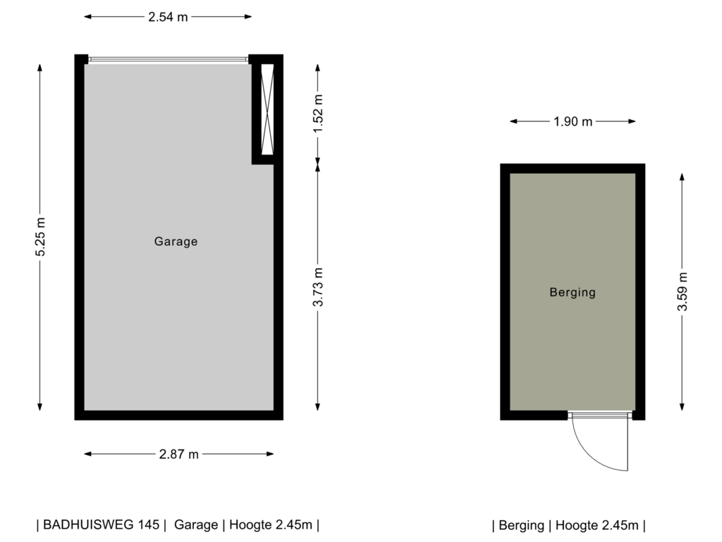 Bekijk plattegrond van Garage / berging van Badhuisweg 145