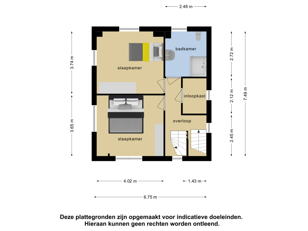 View floorplan of 1e verdieping of Mathenessestraat 31