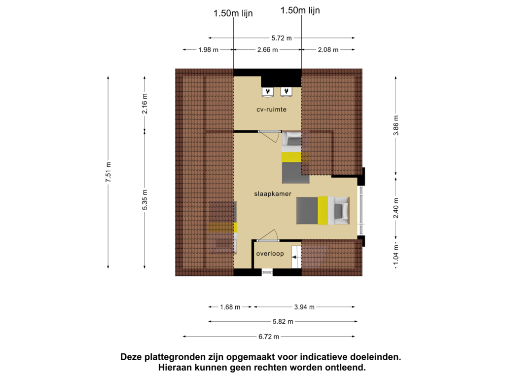 View floorplan of 2e verdieping of Mathenessestraat 31