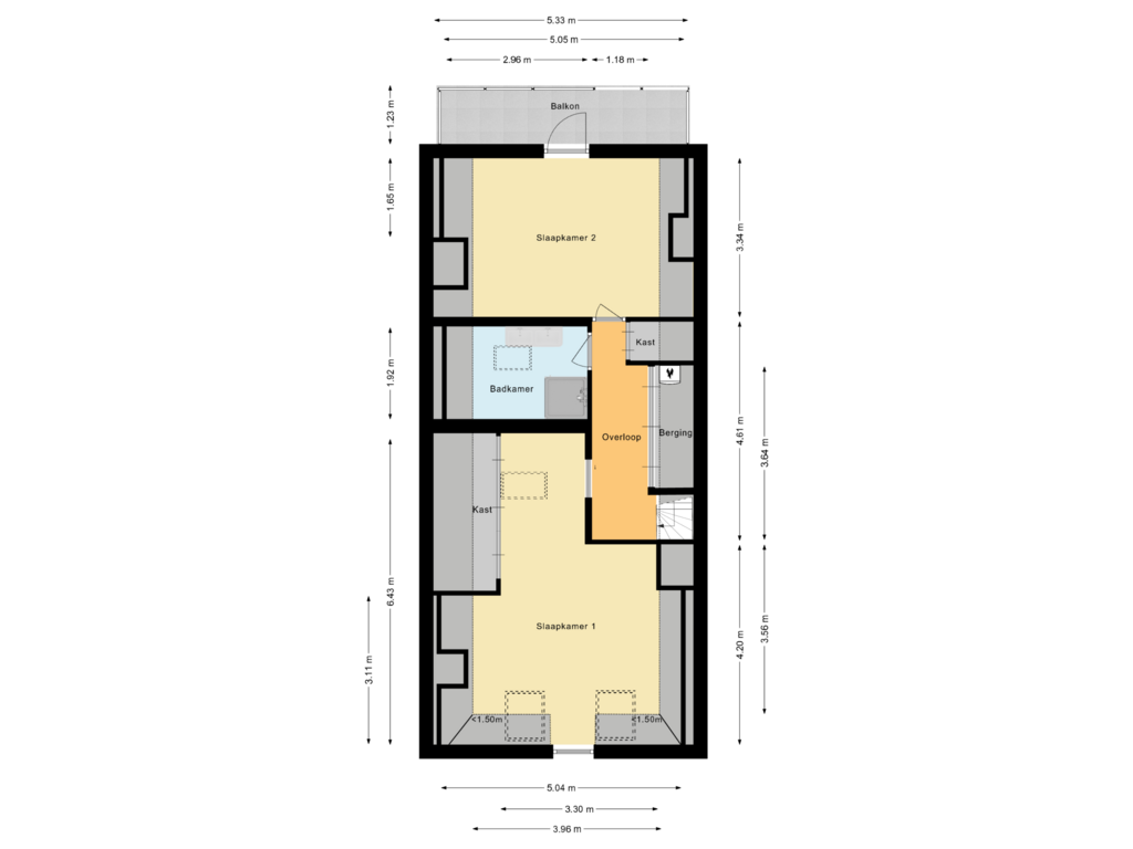 Bekijk plattegrond van Tweede woonlaag van Fenacoliuslaan 31-RD