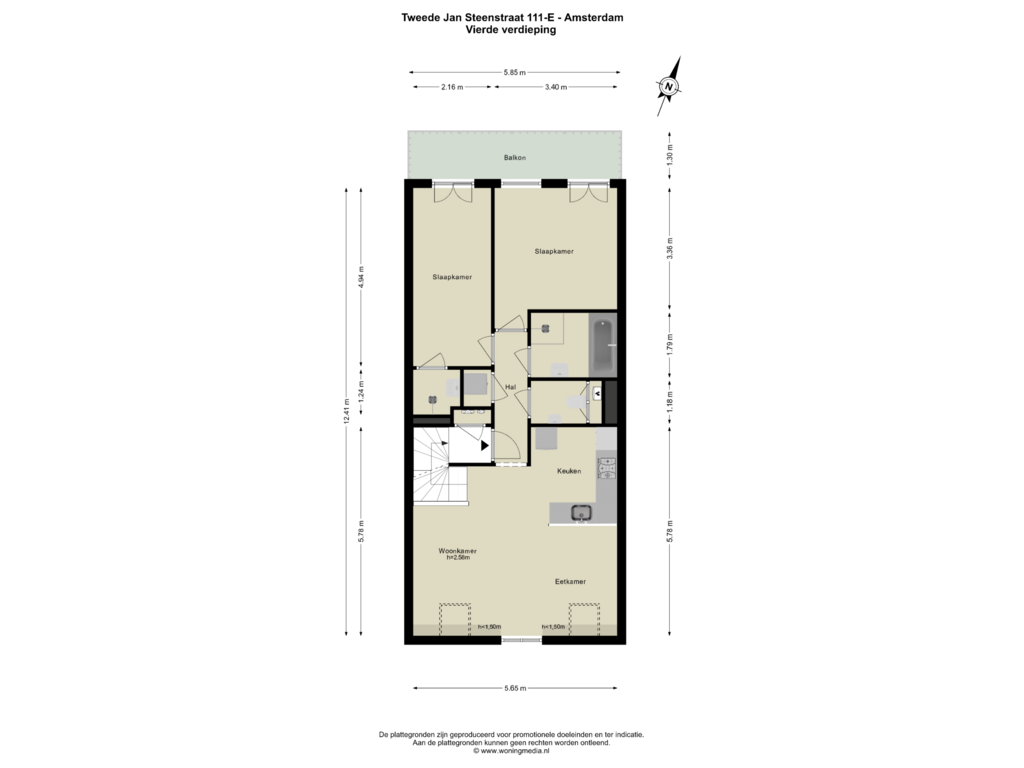 Bekijk plattegrond van 4e_verd van Tweede Jan Steenstraat 111-E