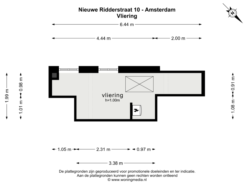 Bekijk plattegrond van VLIERING van Nieuwe Ridderstraat 10