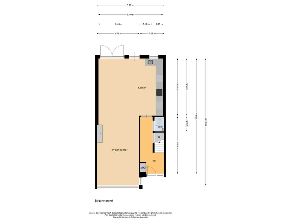 View floorplan of Begane grond of Arthur van Schendellaan 108