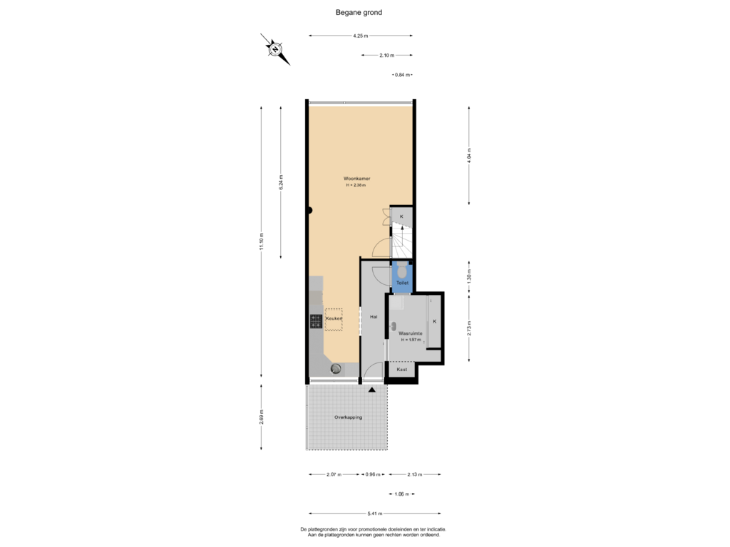 Bekijk plattegrond van Begane grond van Industrielaan 73