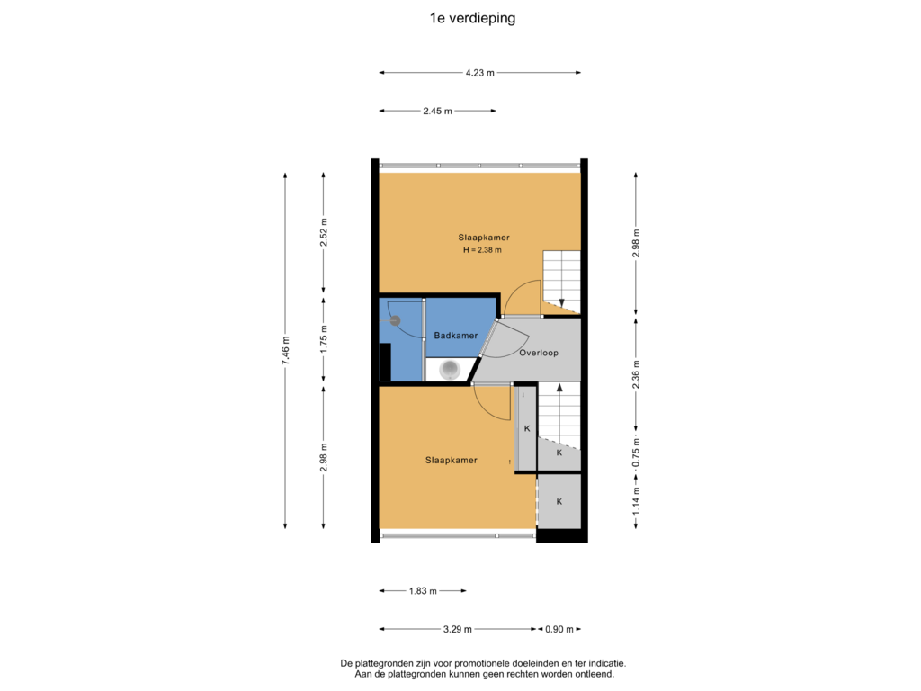 Bekijk plattegrond van 1e verdieping van Industrielaan 73