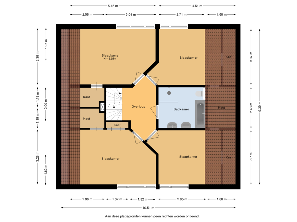 View floorplan of Eerste verdieping of De Boorne 33