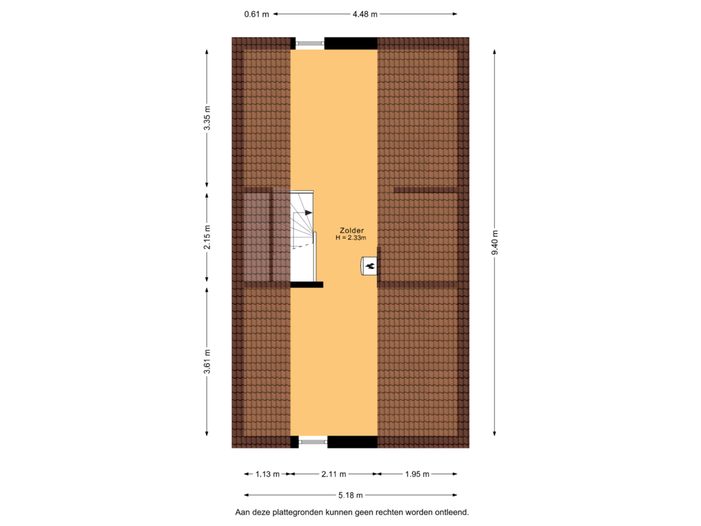 View floorplan of Tweede verdieping of De Boorne 33