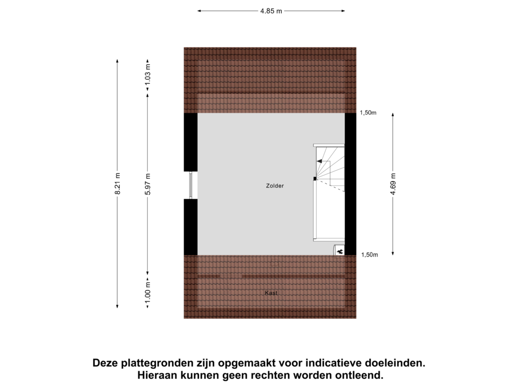 View floorplan of Zolder of De Uitvang 11