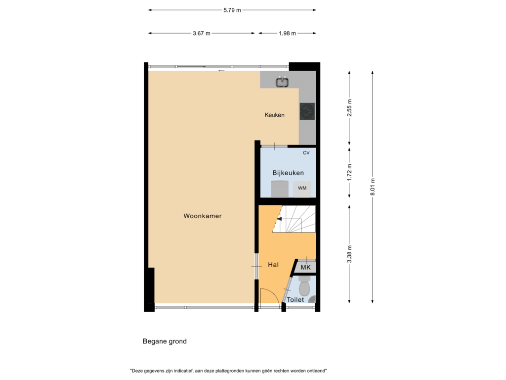 View floorplan of Begane grond of Veldbloemenweg 35