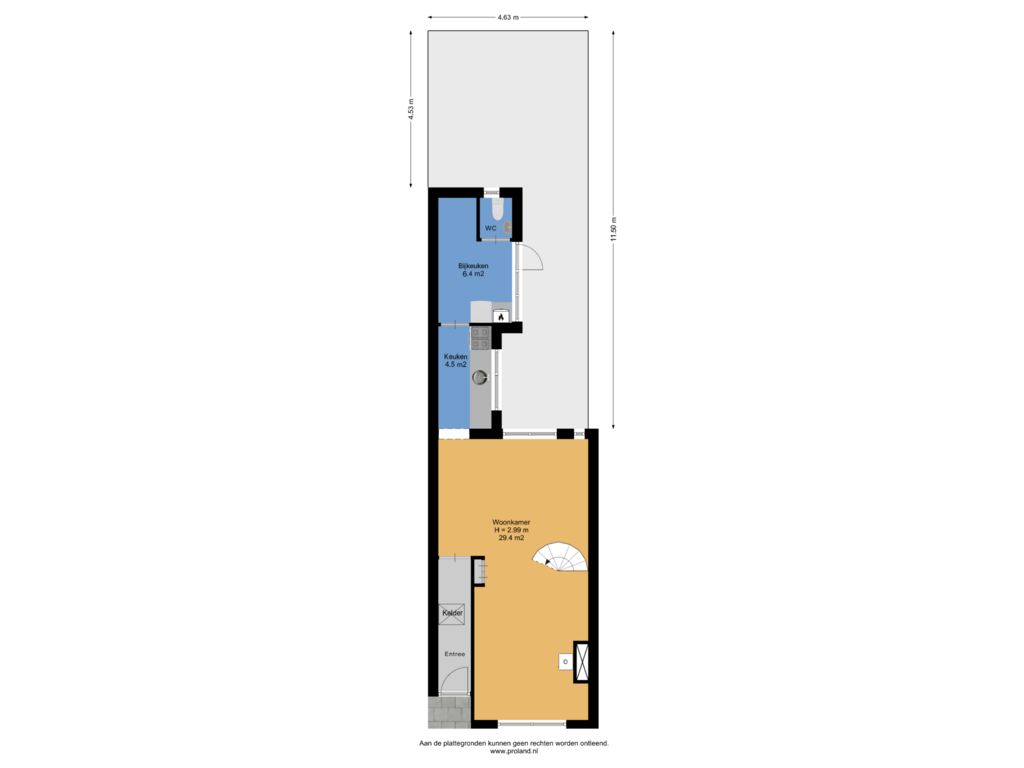 Bekijk plattegrond van Begane Grond Met Kavel van Rijsweerdsweg 16