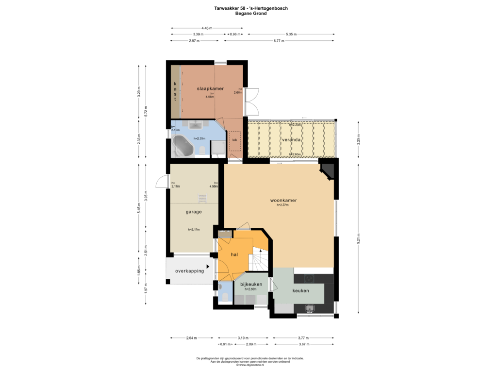 Bekijk plattegrond van BEGANE GROND van Tarweakker 58