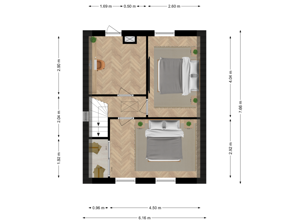 Bekijk plattegrond van Eerste verdieping van Jan de Rooijstraat 22