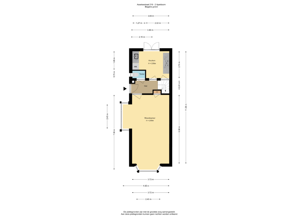 View floorplan of Begane grond of Asselsestraat 216-2