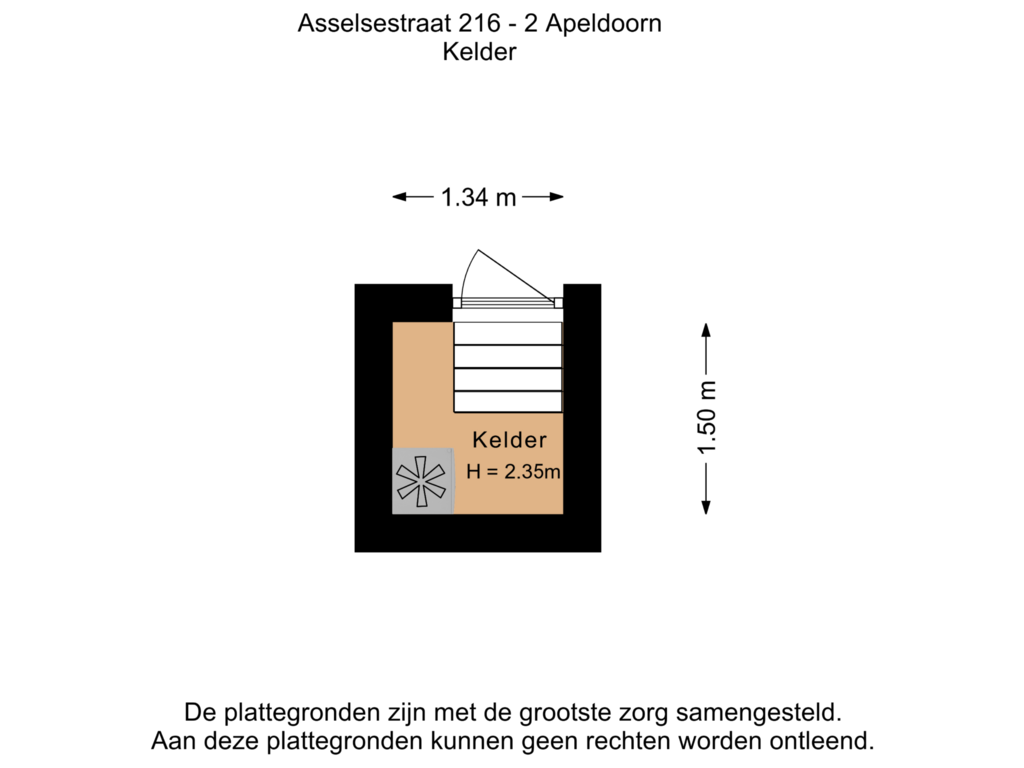 View floorplan of Kelder of Asselsestraat 216-2