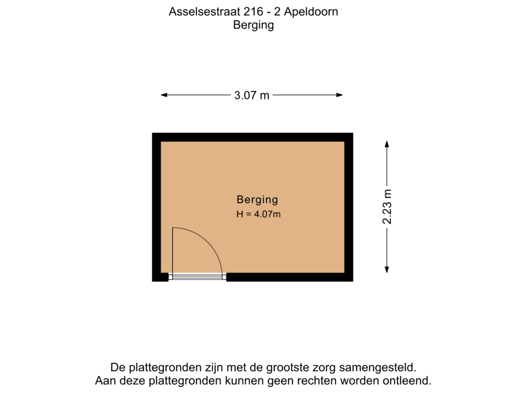 View floorplan of Berging of Asselsestraat 216-2