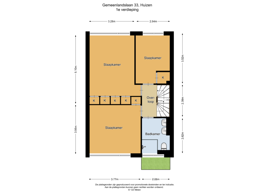 Bekijk plattegrond van 1e verdieping van Gemeenlandslaan 33