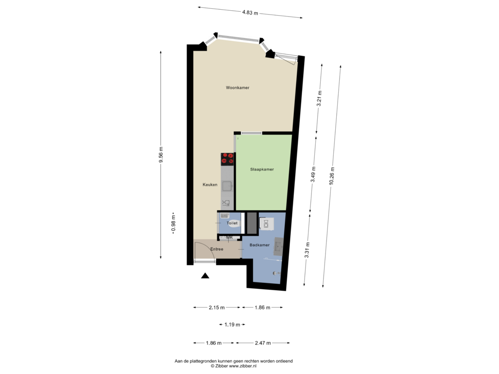 Bekijk plattegrond van Appartement van Westerhavenstraat 47