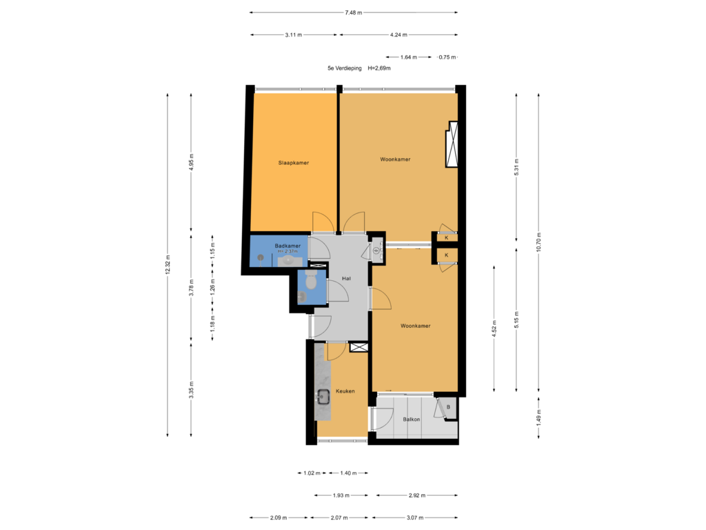 Bekijk plattegrond van 5e Verdieping van Smaragdhorst 164