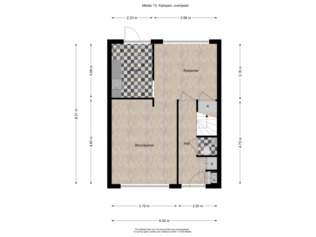 Bekijk plattegrond van Begane grond van Melde 13