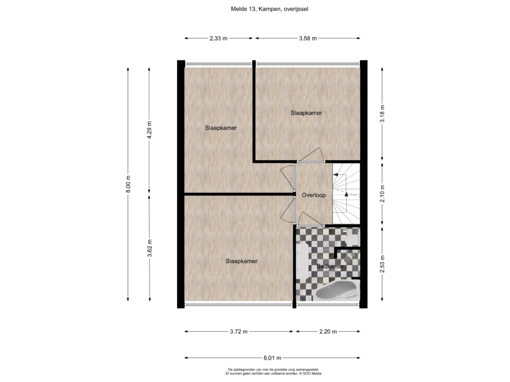 Bekijk plattegrond van 1e Verdieping van Melde 13