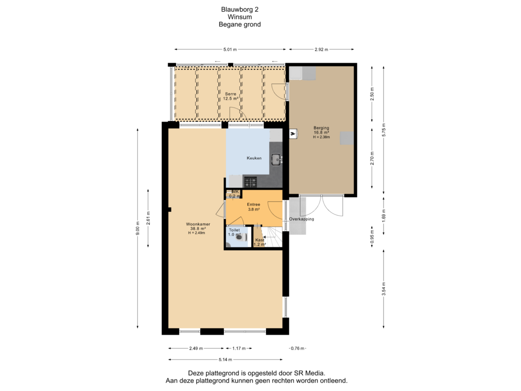 Bekijk plattegrond van Begane grond van Blauwborg 2