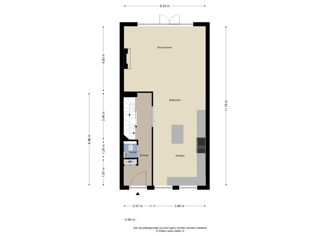 View floorplan of Begane Grond of Herman Gortersingel 2