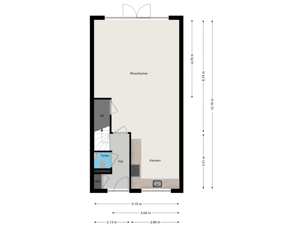 Bekijk plattegrond van Begane grond van Hogekamp 15