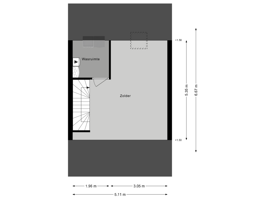 Bekijk plattegrond van Tweede verdieping van Hogekamp 15