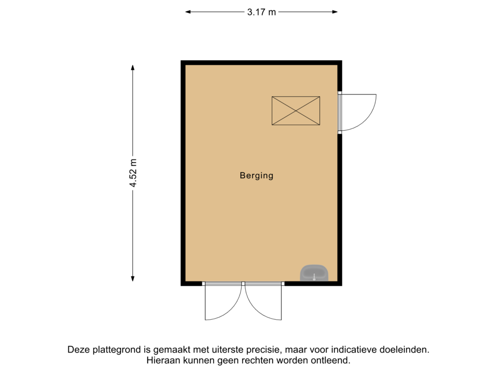 Bekijk plattegrond van Berging van Kerkstraat 19