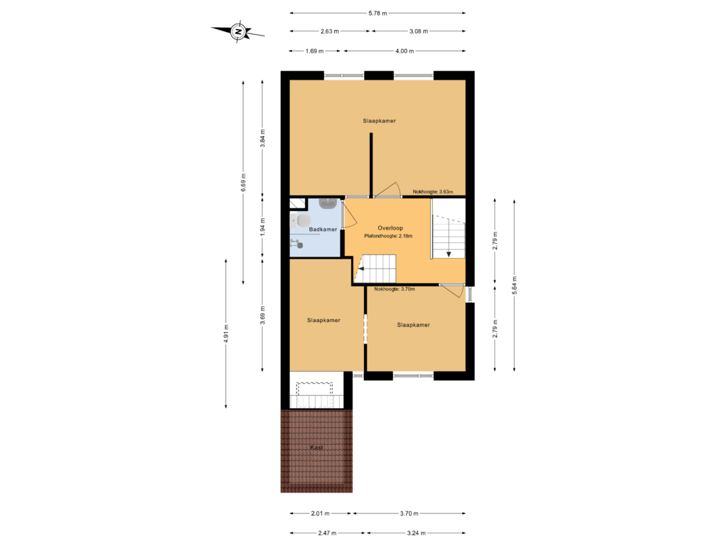 View floorplan of 1e verdieping of Esdoorndreef 31