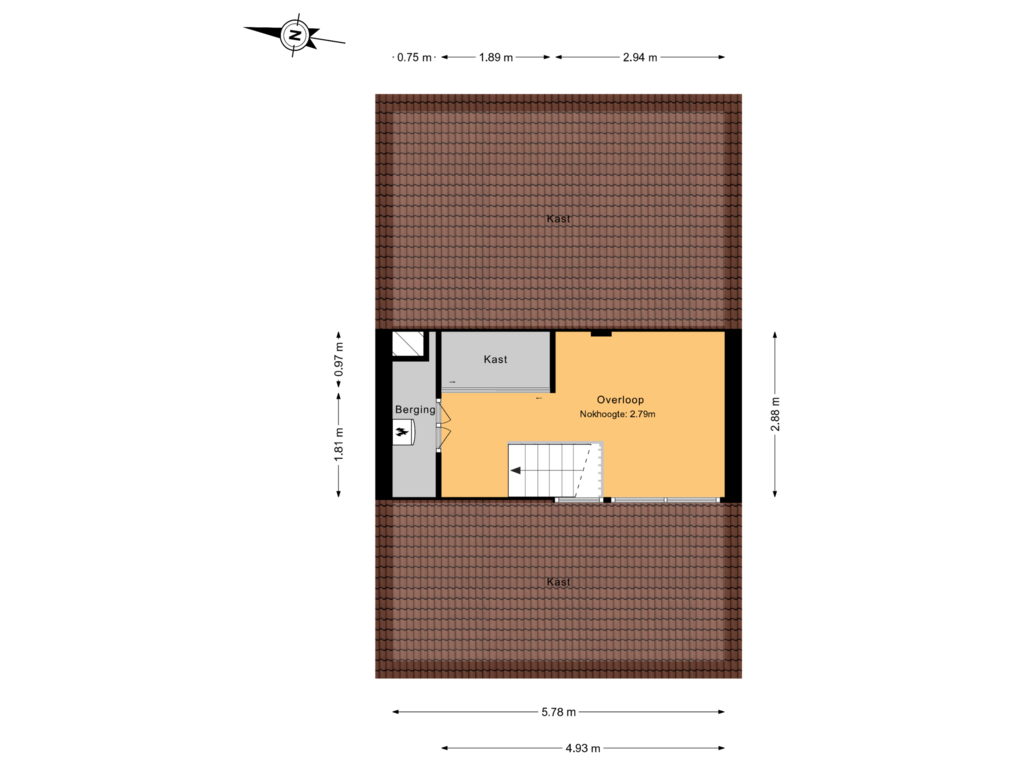 View floorplan of 2e verdieping of Esdoorndreef 31