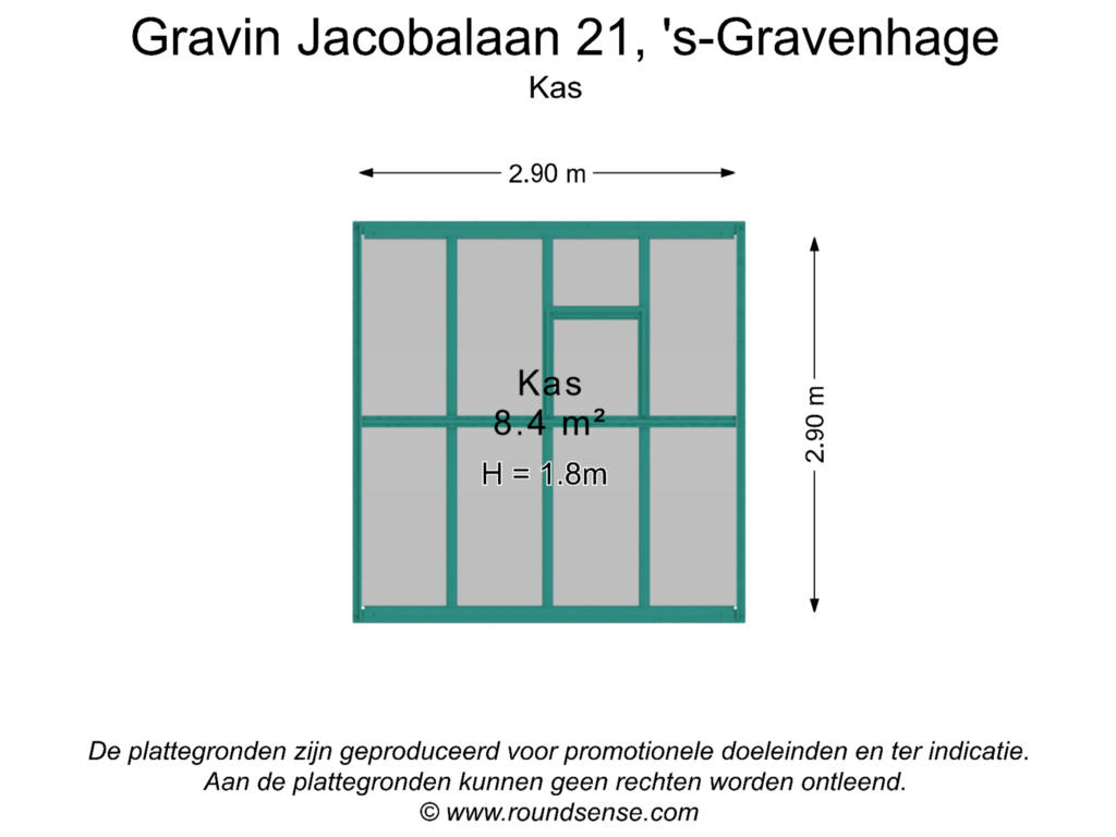 Bekijk plattegrond van Kas van Gravin Jacobalaan 21