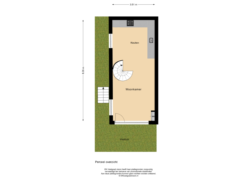 View floorplan of Perceel overzicht of Noorderdwarsstraat 20