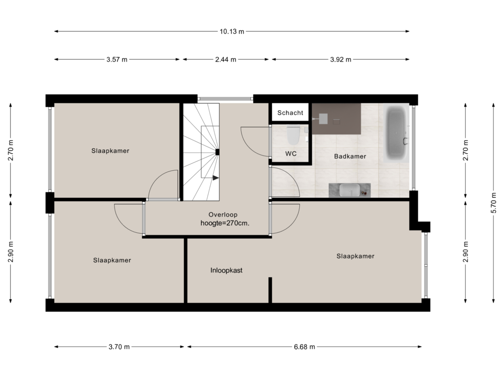 View floorplan of Eerste Verdieping of Thomas Mannsingel 23