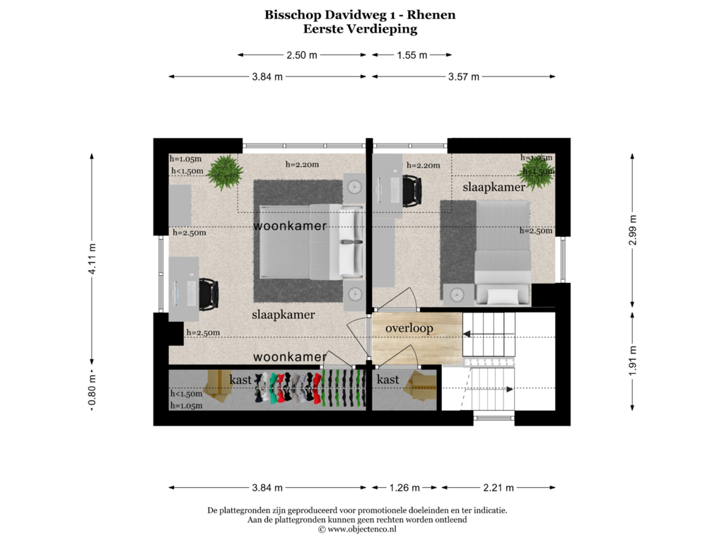 Bekijk plattegrond van EERSTE VERDIEPING van Bisschop Davidweg 1