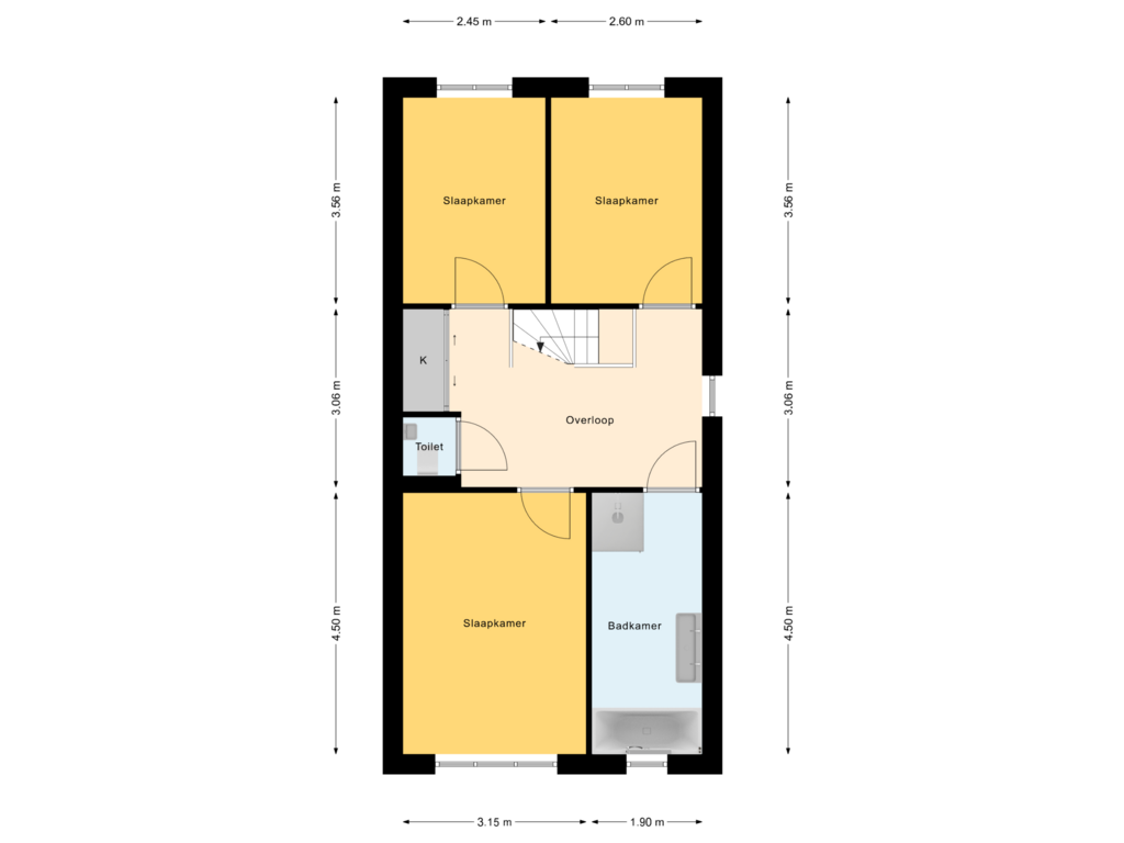 View floorplan of 1e Verdieping of Hoofdstraat 46