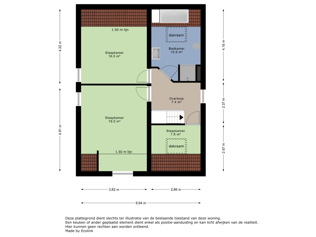 Bekijk plattegrond van 1e verdieping van Vogelzankweg 26