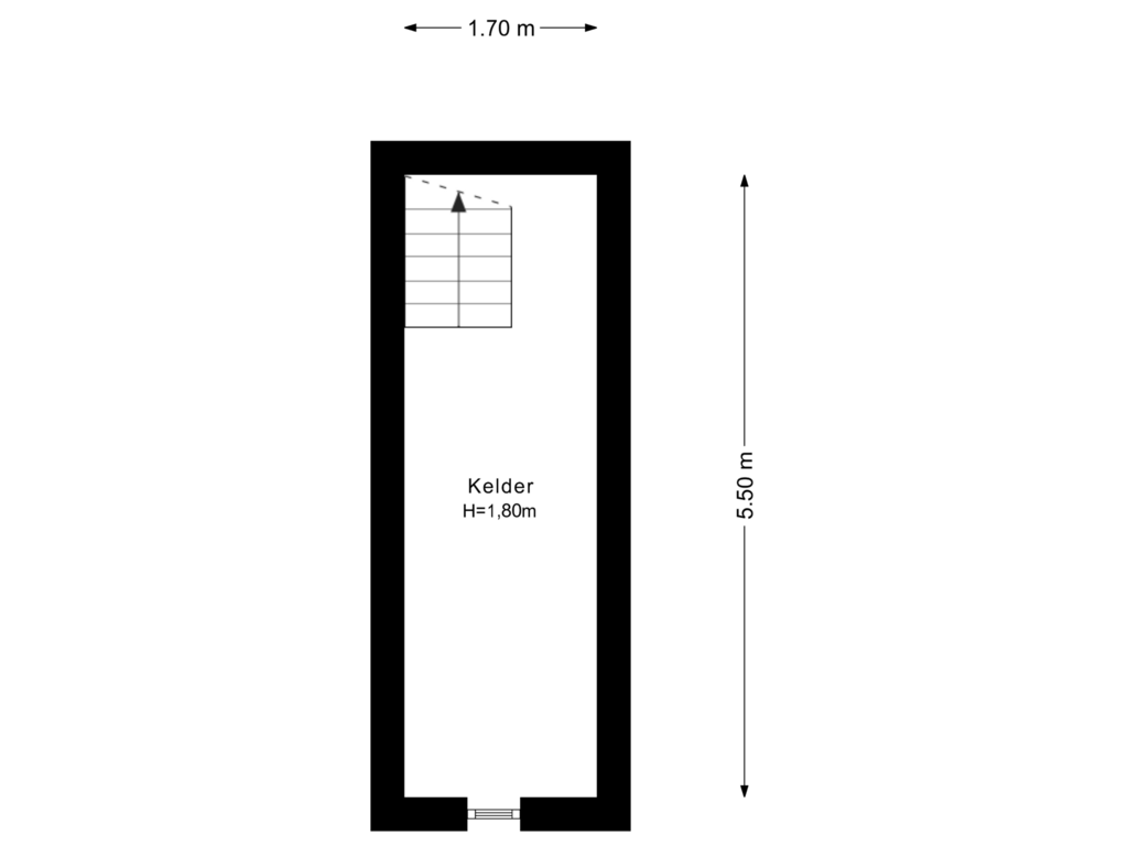 View floorplan of Kelder of Kortekade 111-B